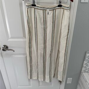 Madewell Cream Maxi Skirt with Blue and Brown Stripes